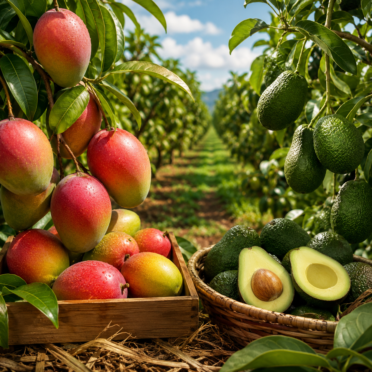 Colheita de frutas para exportação